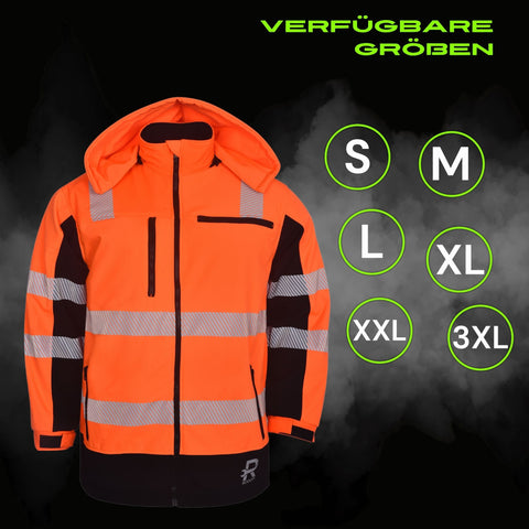 Softshell Warnschutzjacke "Canada" thermodruck Orange