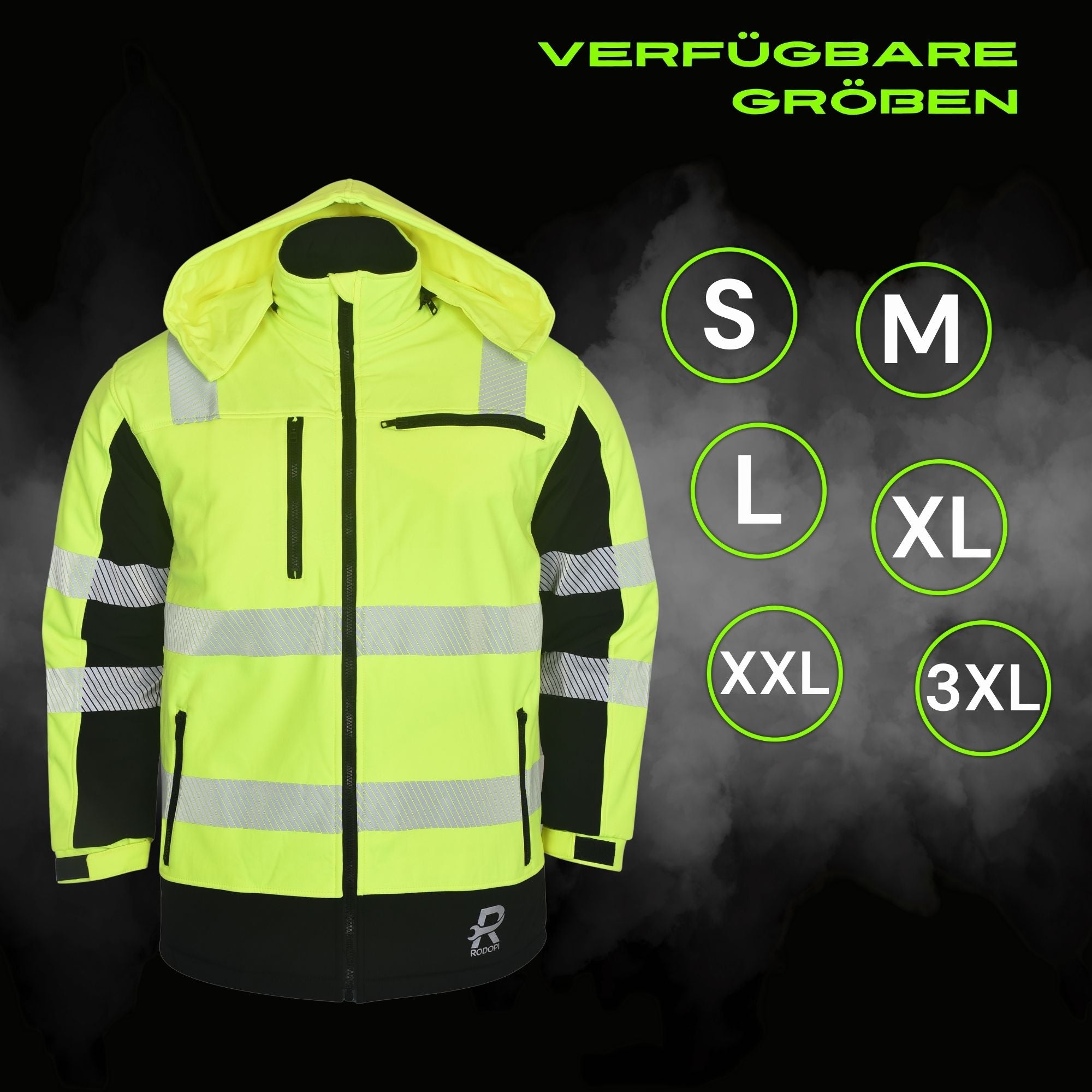 Softshell Warnschutzjacke "Canada" thermodruck Gelb