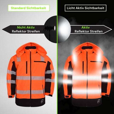 Softshell Warnschutzjacke "Canada" thermodruck Orange