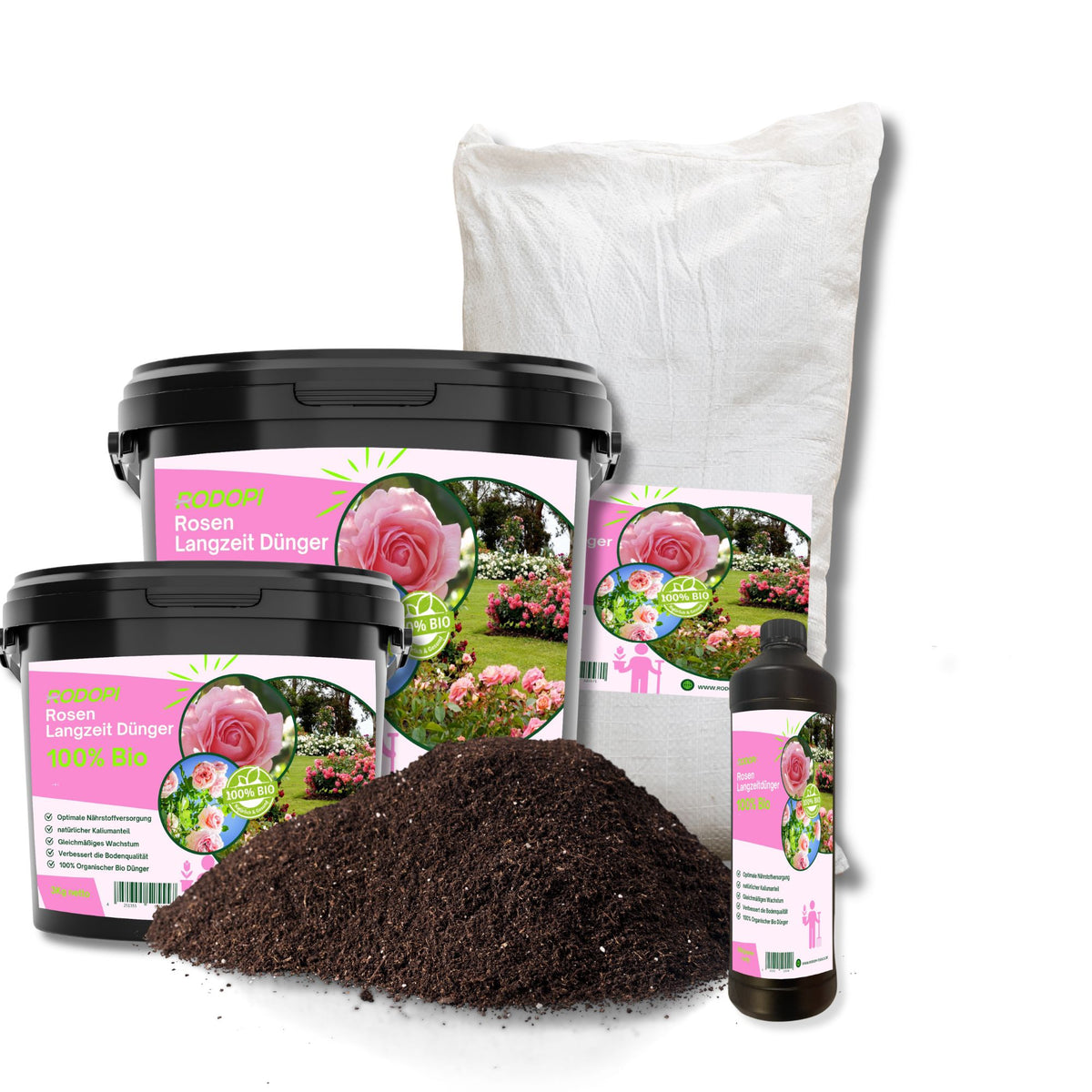 Bio-Rosendünger Granulat – 3 Monate Langzeitwirkung – 100% pflanzlich & tierfrei