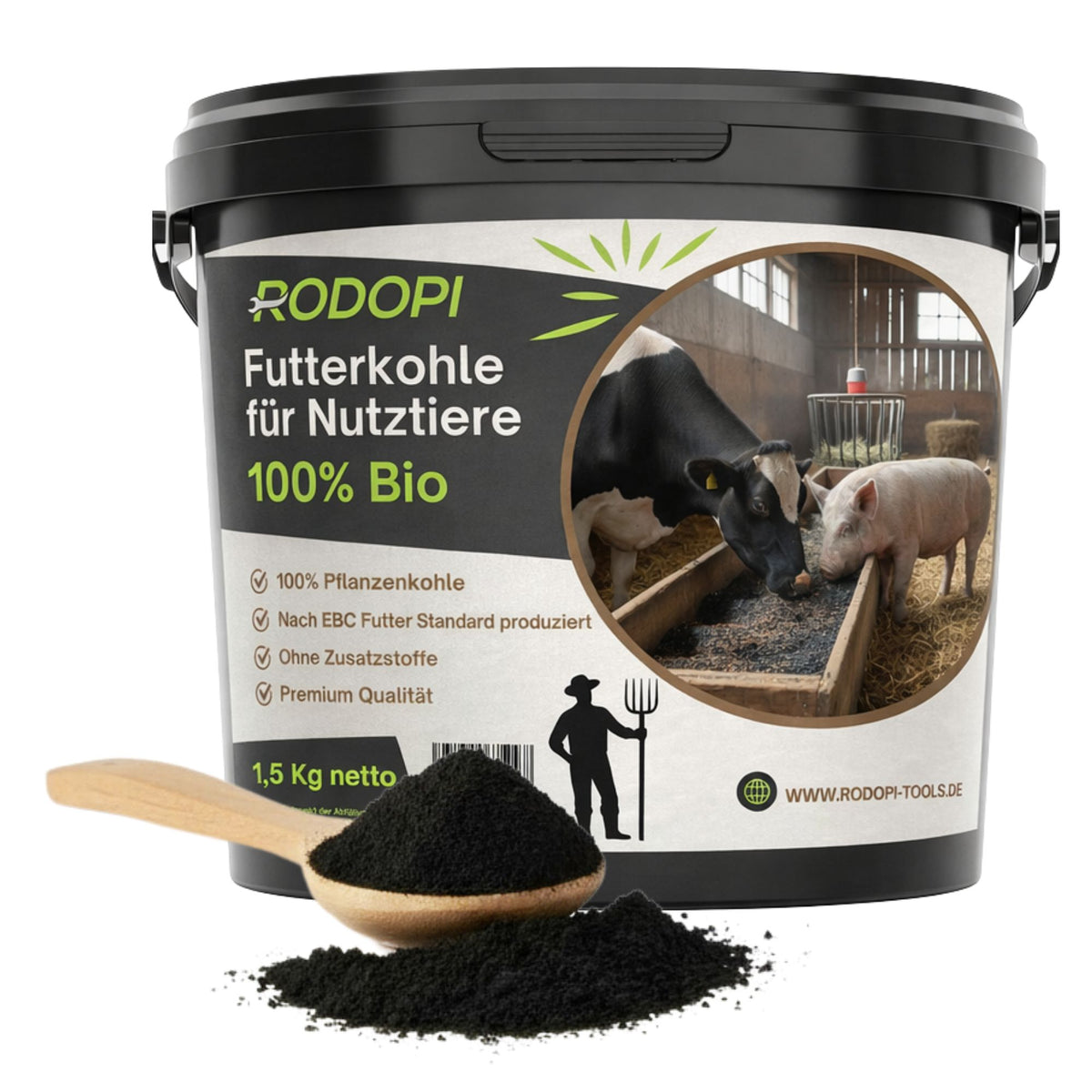 Futterkohle für Nutztiere 1,5 Kg