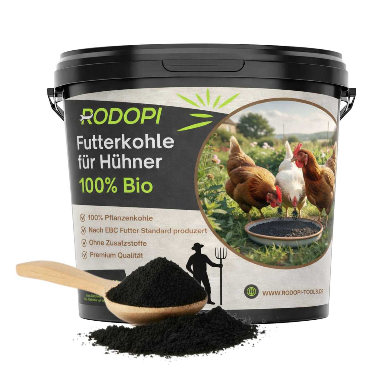 Futterkohle für Hühner 1,5 Kg