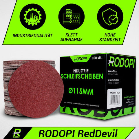 50 Industrie Schleifscheiben "RedDevil" Ø115mm ungelocht