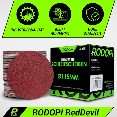 50 Industrie Schleifscheiben "RedDevil" Ø115mm ungelocht