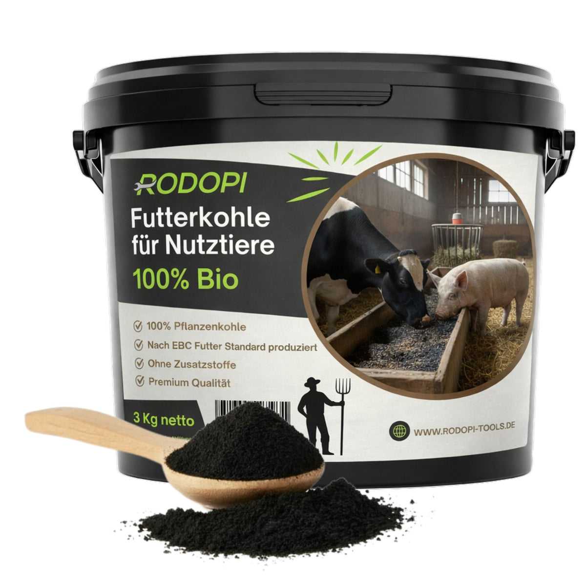 Futterkohle für Nutztiere 3 Kg