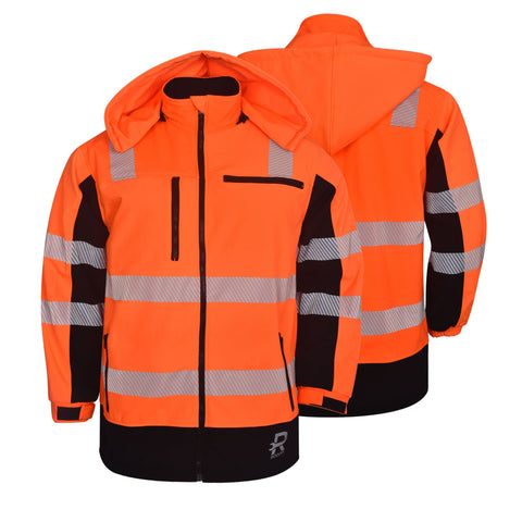Softshell Warnschutzjacke "Canada" thermodruck Orange