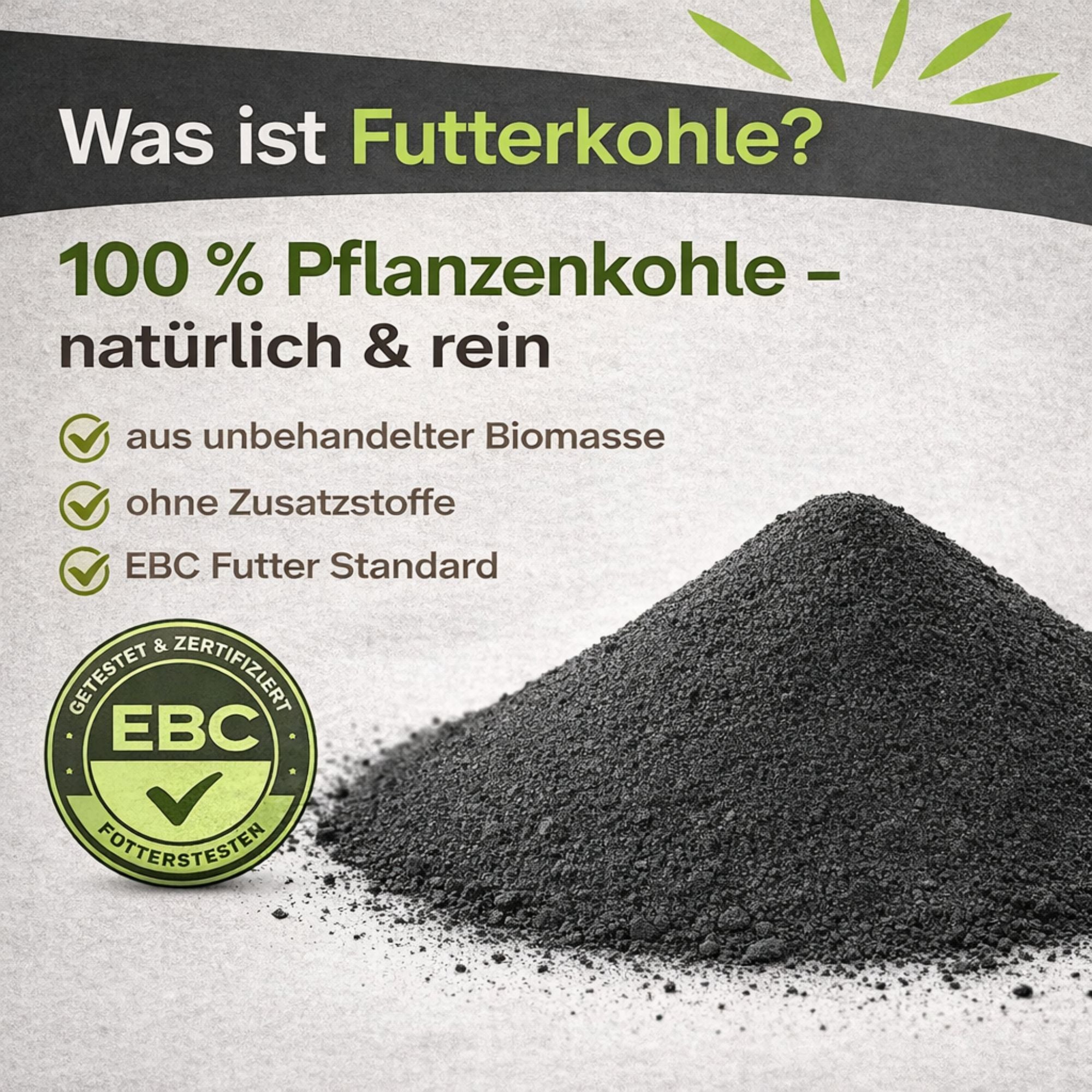 Futterkohle für Nutztiere 3 Kg