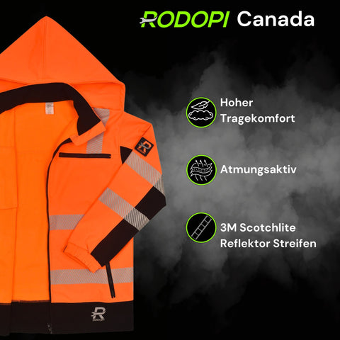 Softshell Warnschutzjacke "Canada" thermodruck Orange