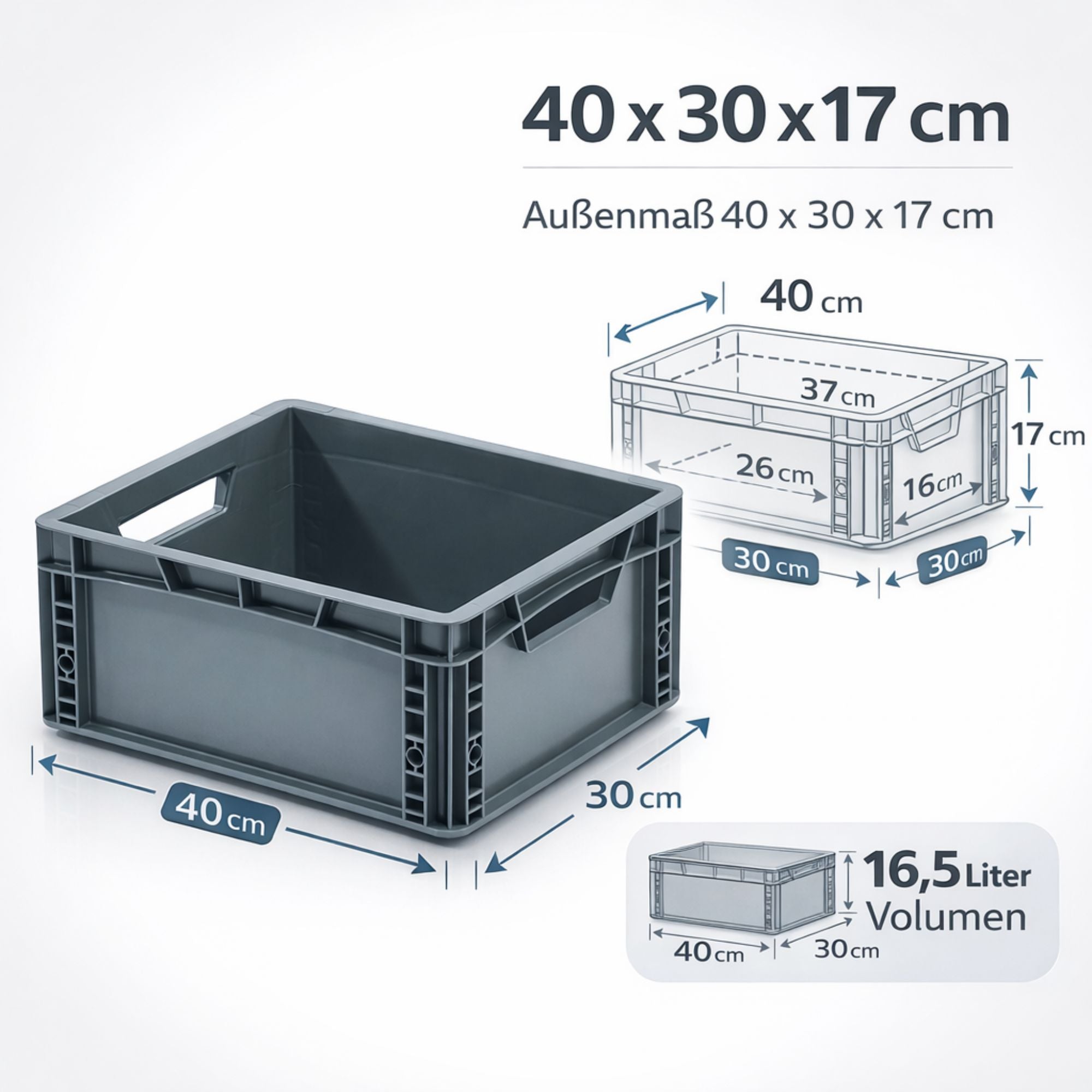 Eurobox geschlossen 40x30x17cm ECO