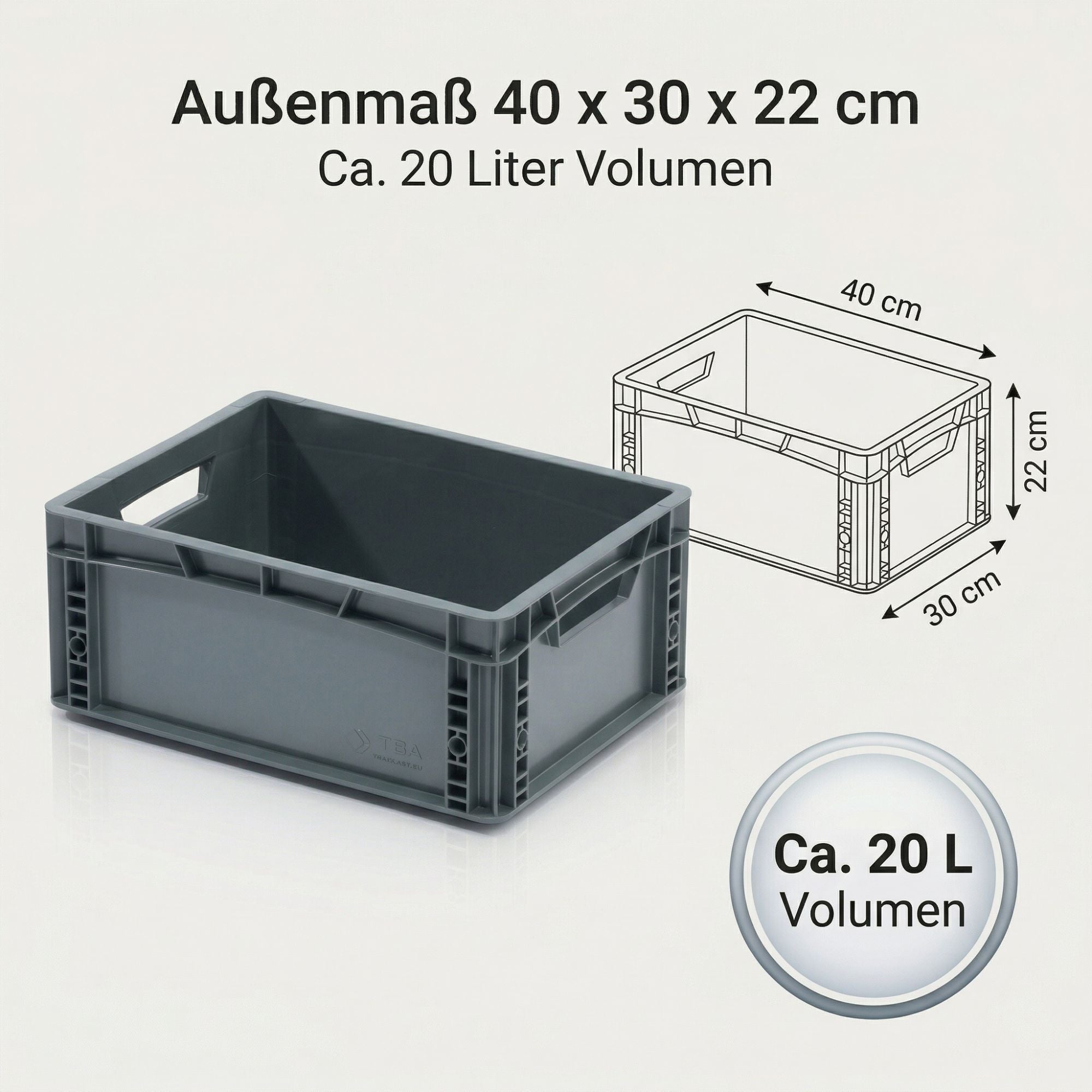 Eurobox geschlossen 40x30x22cm ECO