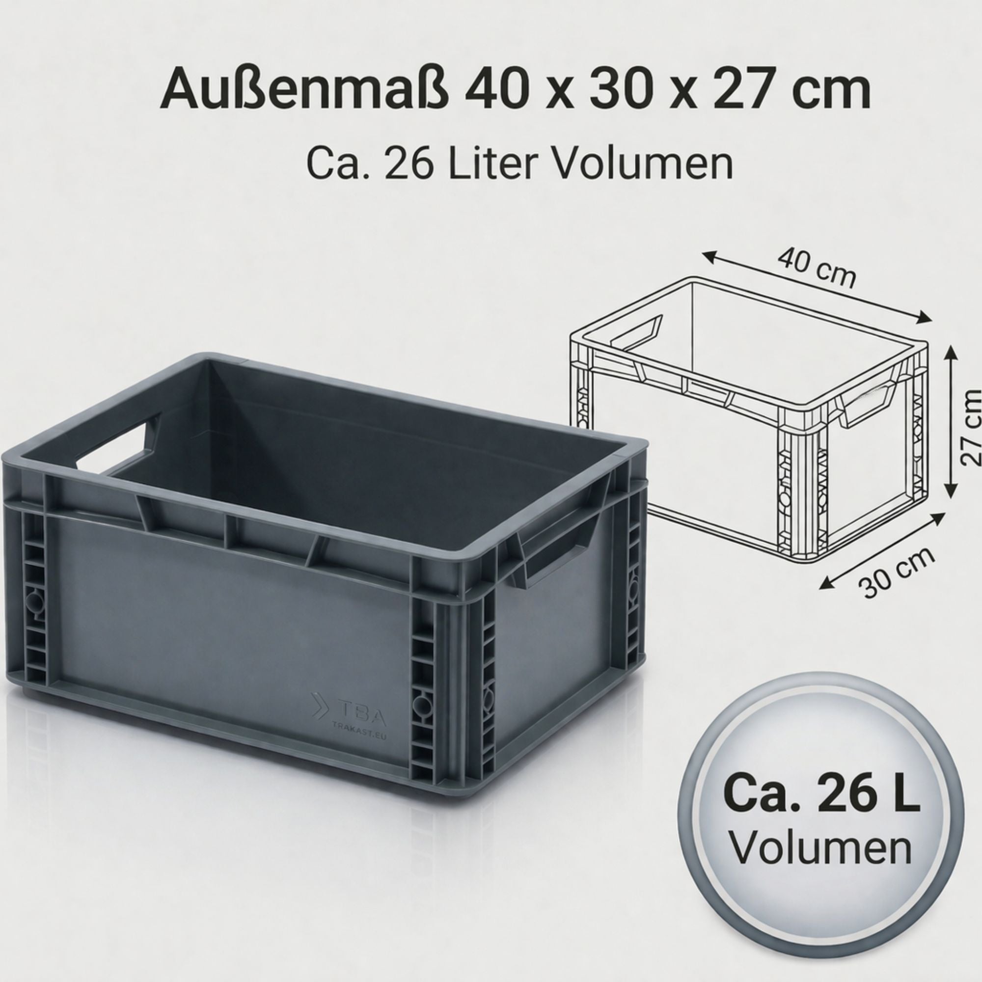 Eurobox geschlossen 40x30x27cm ECO