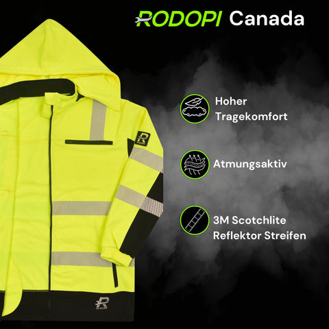 Softshell Warnschutzjacke "Canada" thermodruck Gelb