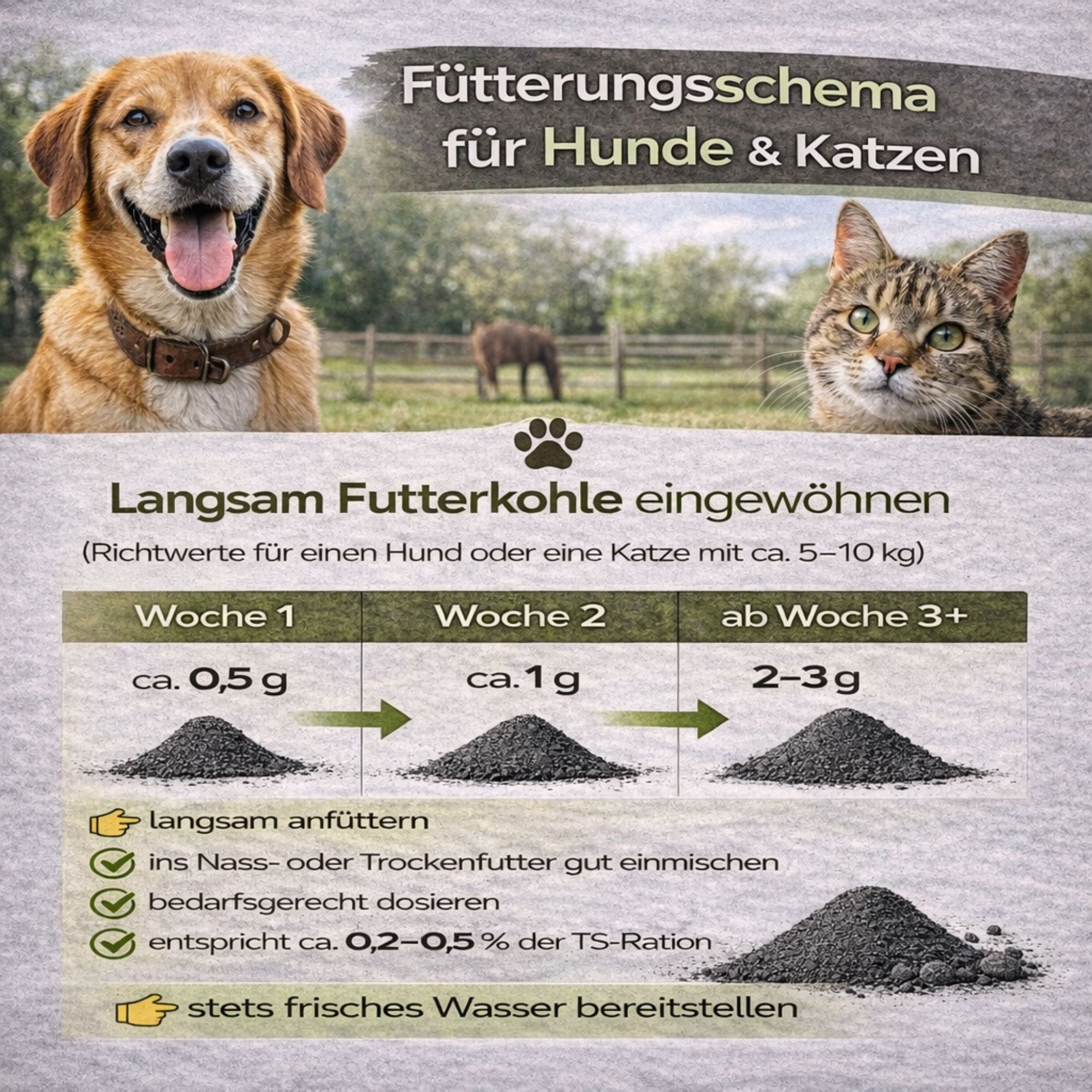 Futterkohle für Hunde und Katzen 1,5 Kg