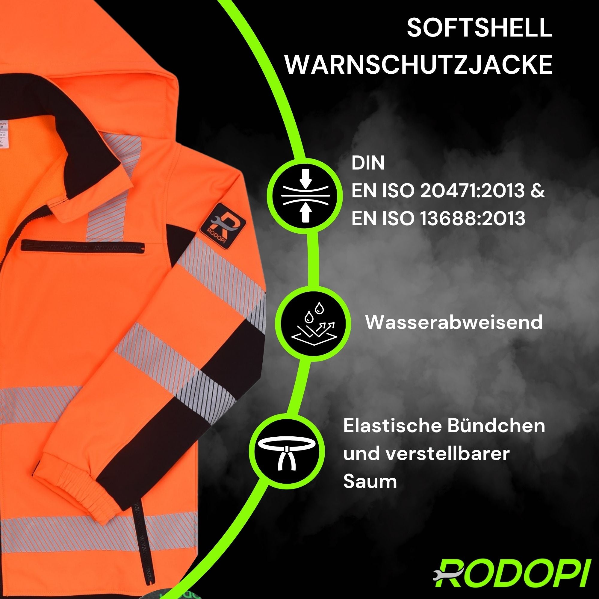 Softshell Warnschutzjacke "Canada" thermodruck Orange