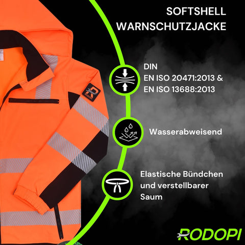 Softshell Warnschutzjacke "Canada" thermodruck Orange