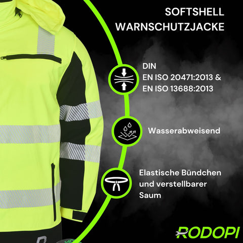 Softshell Warnschutzjacke "Canada" thermodruck Gelb
