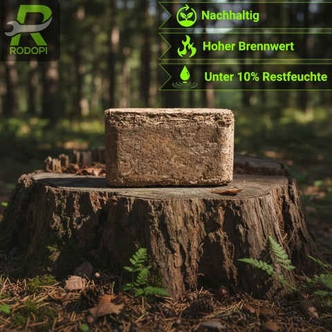 RUF Briketts 20 kg  Rindenbriketts für langanhaltende Glut  Holzbriketts für Kamin & Ofen
