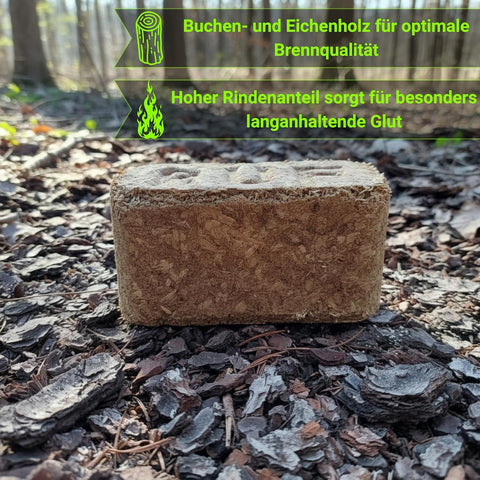 RUF Briketts 10 kg  Rindenbriketts für langanhaltende Glut Holzbriketts für Kamin & Ofen