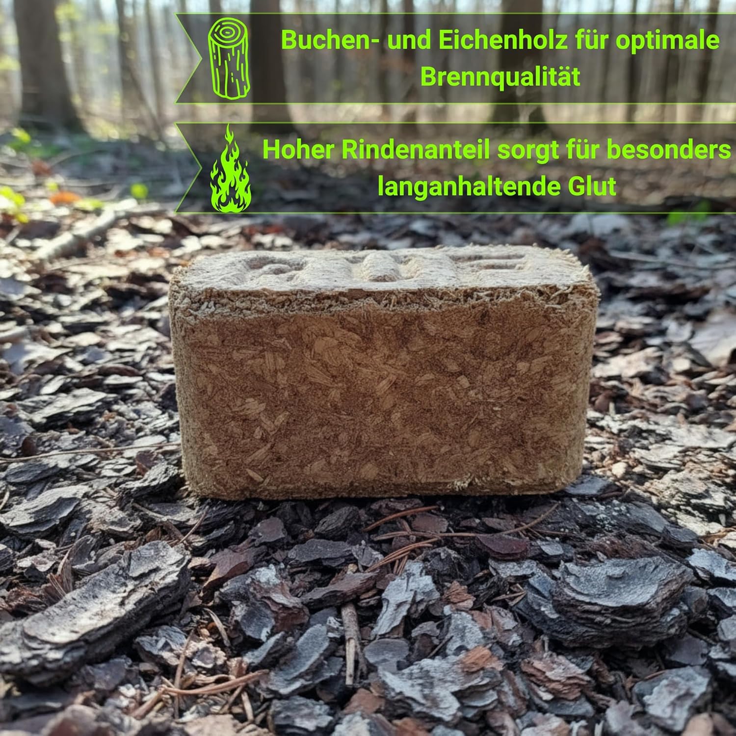 RUF Briketts 30 kg  Rindenbriketts für langanhaltende Glut  Holzbriketts für Kamin & Ofen