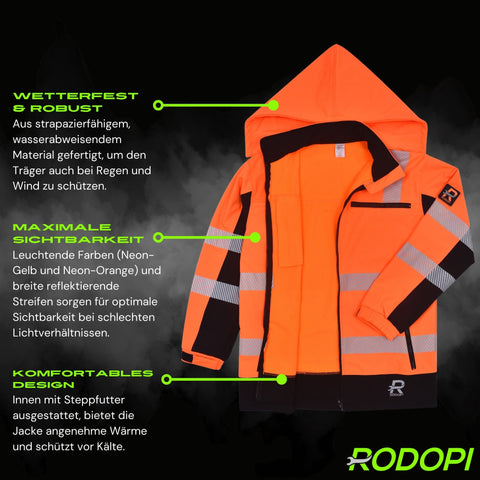 Softshell Warnschutzjacke "Canada" thermodruck Orange