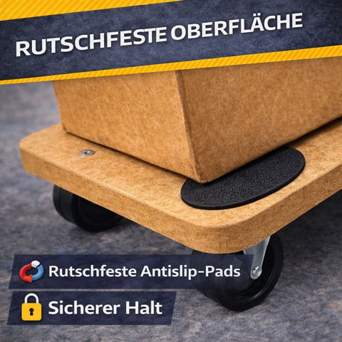 Transportroller 45×26 cm bis 150 kg – Möbelroller Rollbrett mit 4 Lenkrollen & Anti-Rutsch-Pads – Transporthilfe für Möbel, Umzug & Werkstatt