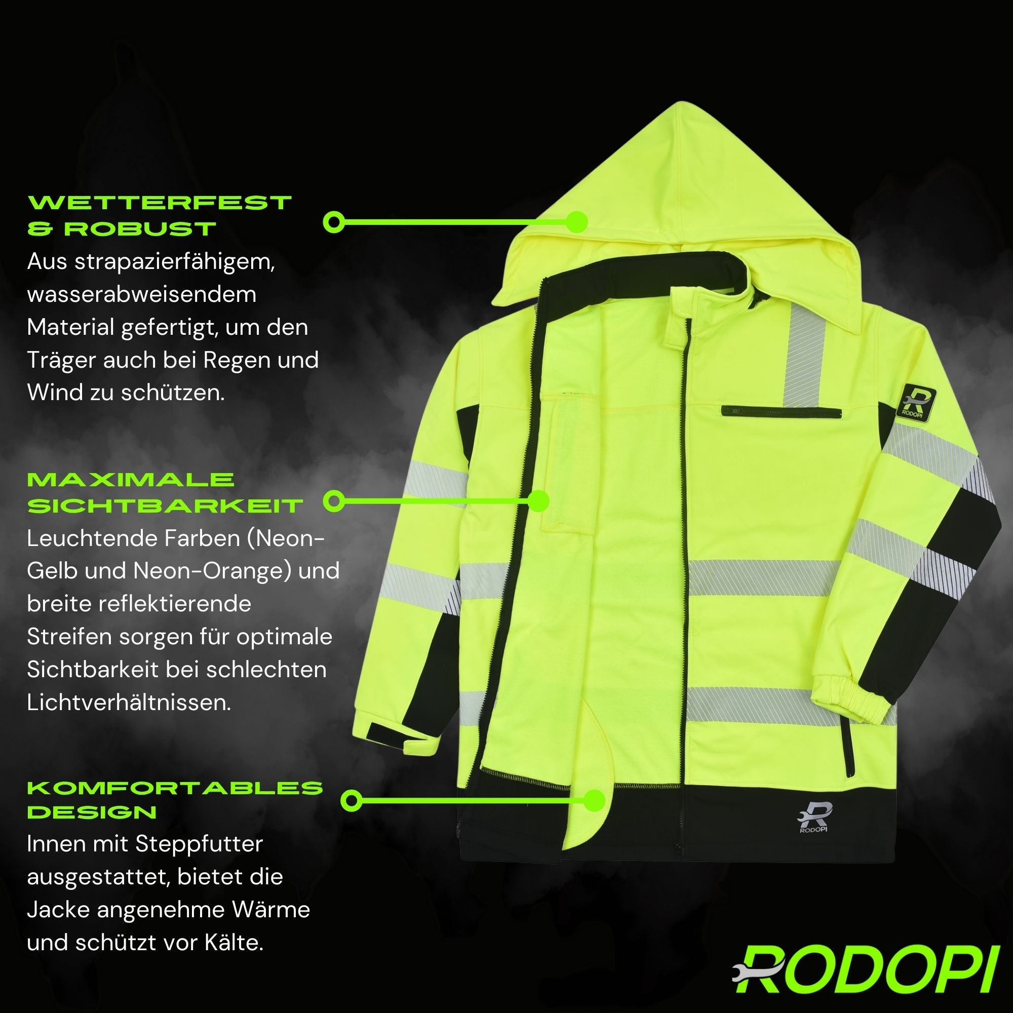 Softshell Warnschutzjacke "Canada" thermodruck Gelb