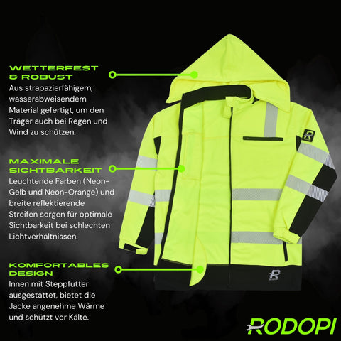 Softshell Warnschutzjacke "Canada" thermodruck Gelb