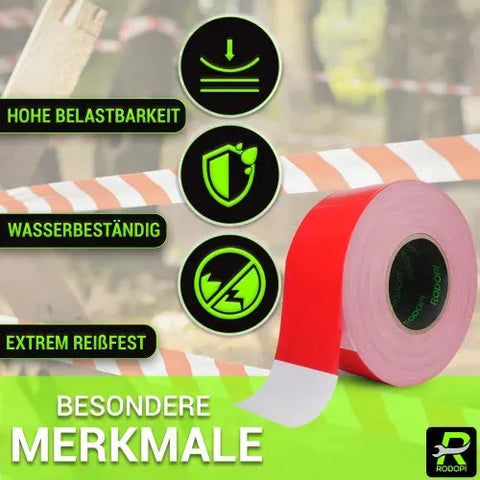 Absperrband PE rot/weiß "AreaGuard" 75mm x 500m (50my)