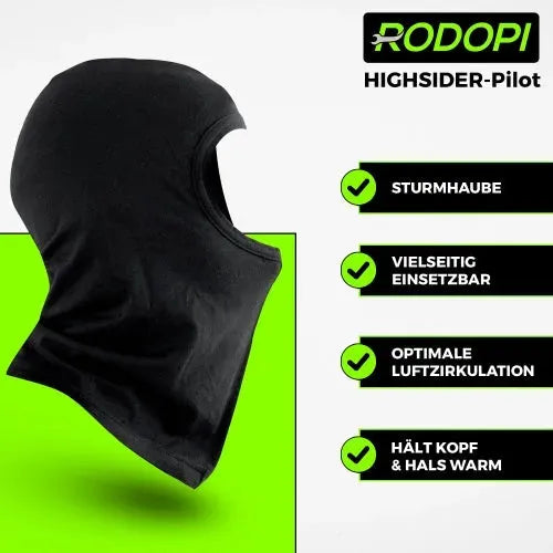 Balaclava "HIGHSIDER-Pilot Baumwolle schwarz