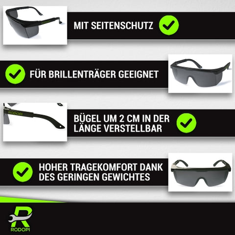 Schutzbrille "ClearVision-Lasercut" UV-A, UV-B, UV-C (250-400nm) Anti-Fog