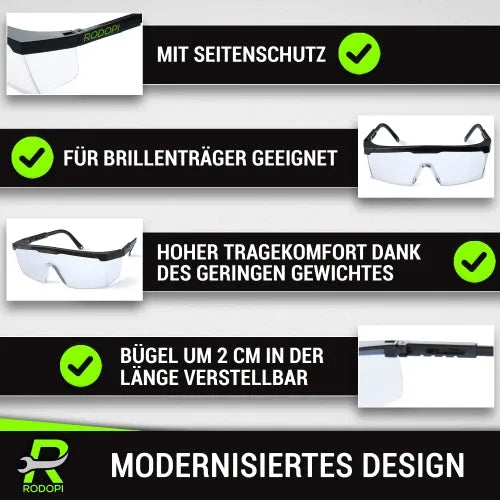 Anti-Fog Schutzbrille "ClearVision-FogX" schwarz verstellbar.