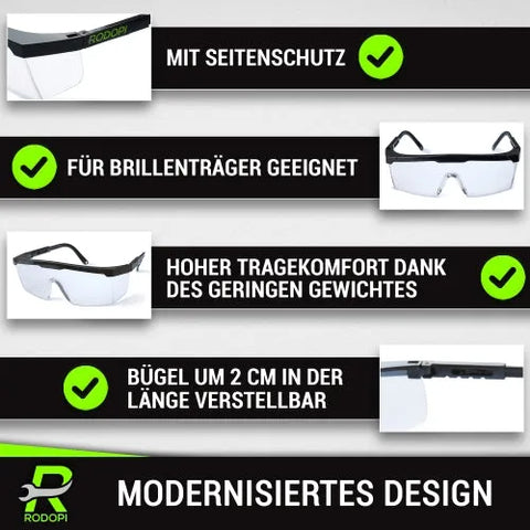 Anti-Fog Schutzbrille "ClearVision-FogX" schwarz verstellbar.