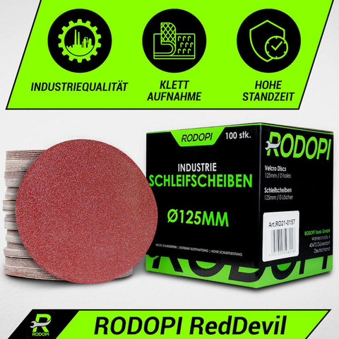 50 Industrie Schleifscheiben "RedDevil" Ø125mm ungelocht