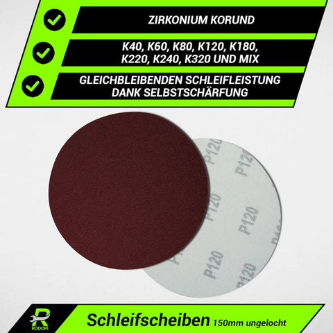 50 Industrie Schleifscheiben "RedDevil" Ø150mm ungelocht