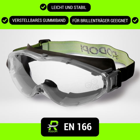 Vollsichtschutzbrille "ThunderClear-X25" staubdicht schwarz