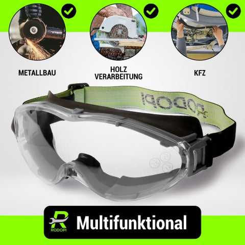 Vollsichtschutzbrille "ThunderClear-X25" staubdicht schwarz