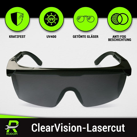 Schutzbrille "ClearVision-Lasercut" UV-A, UV-B, UV-C (250-400nm) Anti-Fog