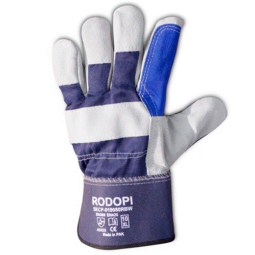 handschuhe rostock Arbeitshandschuh Doppel Rindspaltleder "Cowboy-Forester" blau – Rodopi-Tools