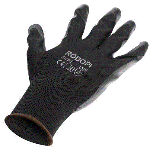 Montagehandschuhe "Paddock-Grip" Nylon Nitirl beschichtet schwarz