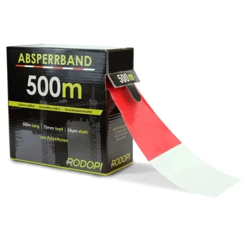 Absperrband PE rot/weiß "AreaGuard" 75mm x 500m (50my)